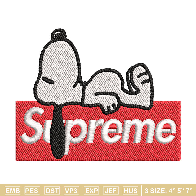 Supreme snoopy dog Embroidery design, supreme snoopy dog Embroidery, cartoon design, Embroidery File, Digital download..jpg