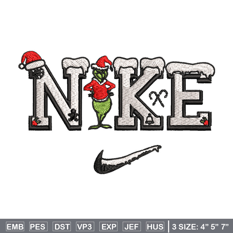 Nike Logo Grinch Merry Christmas Embroidery design, Grinch Embroidery, Nike design, Embroidery File, Digital download..jpg