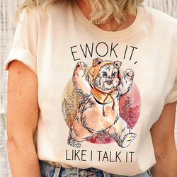 retro star wars ewok it tshirt, disney disneyland vacation gift, galaxys edge, unisex tshirt family birthday gift adult