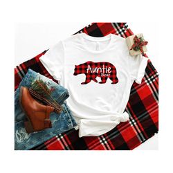 auntie bear buffalo plaid shirt ,mama bear ,auntie christmas shirt ,matching bear shirt ,matching family christmas shirts,bear family shirts