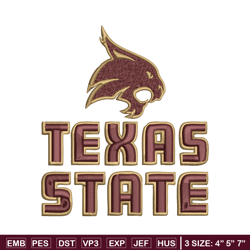 texas state bobcats embroidery design, texas state bobcats embroidery, logo sport embroidery, ncaa embroidery.
