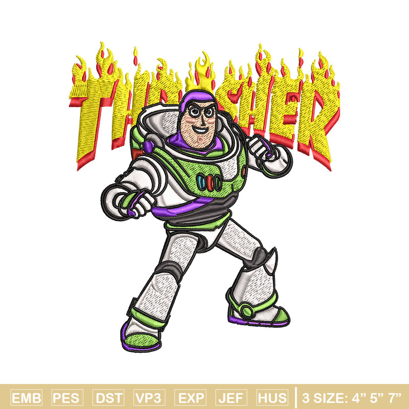 Thrasher Buzz Lightyear Embroidery design, Buzz Lightyear Embroidery, cartoon design, Embroidery File, Instant download..jpg