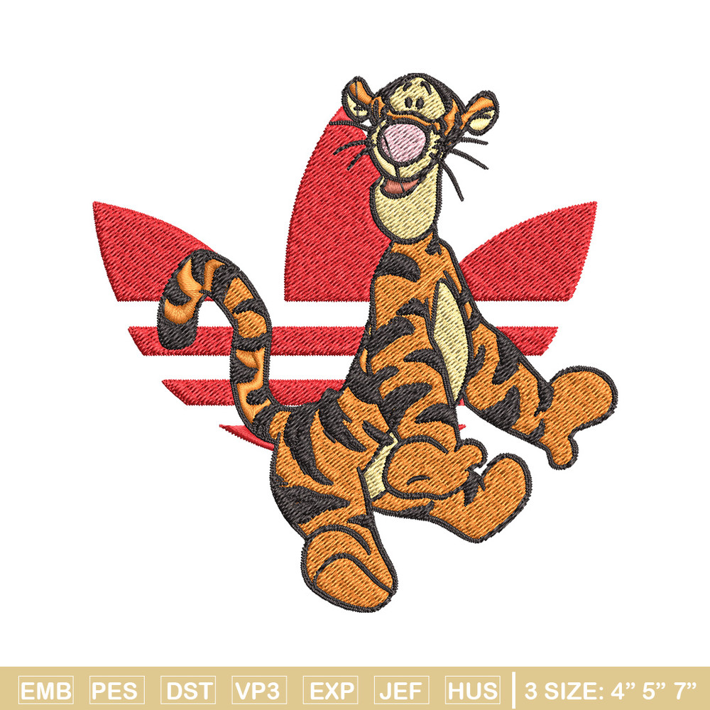 Tigger adidas Embroidery Design, Adidas Embroidery, Embroidery File, Brand Embroidery, Logo shirt, Digital download.jpg