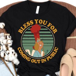 disney emperors new groove retro mata waitress mudkas meat hut shirt,bless you for coming out in public shirt,disneyland