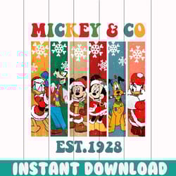 vintage mickey and co est 1928 christmas png download