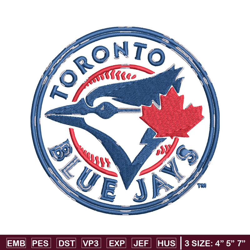 Toronto Blue Jays logo Embroidery, MLB Embroidery, Sport embroidery, Logo Embroidery, MLB Embroidery design..jpg