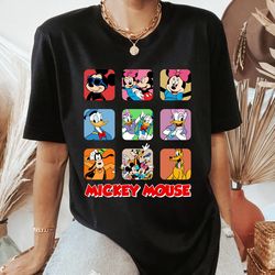 disney mickey and friends group shot shirt, disney vintage retro, minnie, disneyland holiday vacation gift unisex adult