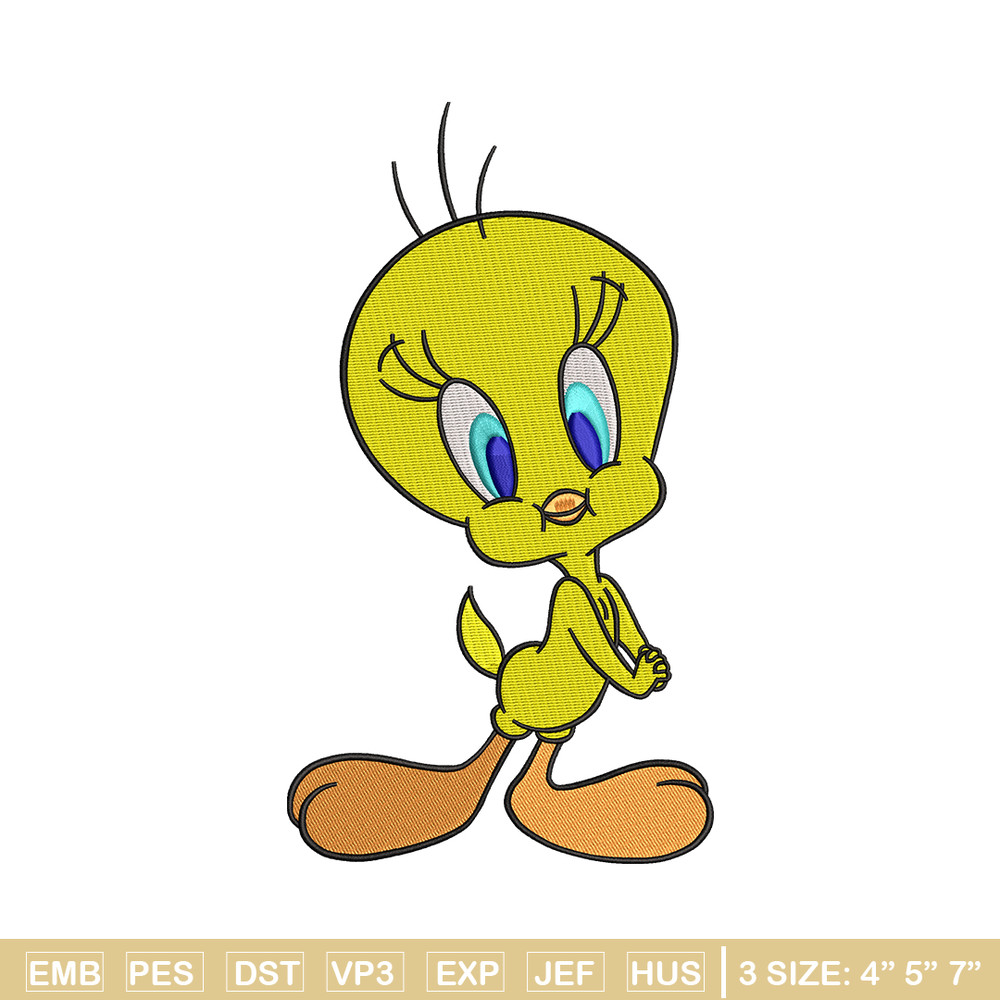 Tweety cartoon embroidery design, Tweety cartoon embroidery, cartoon design, embroidery file, Digital download..jpg