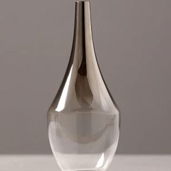 Decoration Plant Holder, Nordic Flower Glass Vase Creative Silver Gradient Dried Insert Desktop, home decor