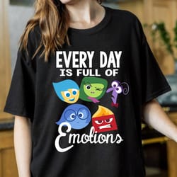 disney pixar inside out every day emotions tshirt, joy disgust fear sadness anger face shirt, disneyland shirt unisex ts