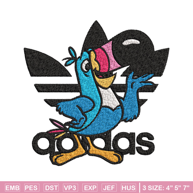 Parrot adidas Embroidery Design, Adidas Embroidery, Brand Embroidery, Embroidery File, Logo shirt, Digital download.jpg