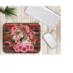 pink sunflower horse mouse pad sublimation png, horse mouse pad png, sunflower mouse pad png, sublimation png, leopard s