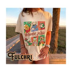 vintage winnie the pooh christmas shirt, retro pooh and friends christmas shirt, disney christmas shirt, disney christmas party shirt