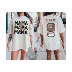 custom baseball mama 2 side shirt, leopard mama baseball tee, mom baseball tshirt, custom name & number baseball shirt, mother day shirt