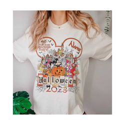 custom name disney halloween party shirt, disney family matching shirt, mickey not so scary, disney group tee, disney trip shirt
