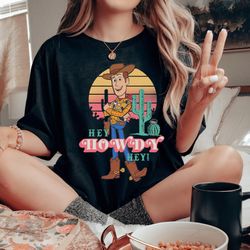 disney toy story 4 woody hey howdy hey retro portrait tshirt disneyland vacation holiday trip ,wdw matching shirts, magi