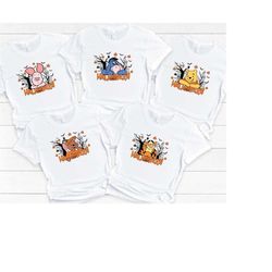 winnie the pooh and friends halloween shirt, pooh halloween matching shirt, disney halloween trip shirt, disney family t