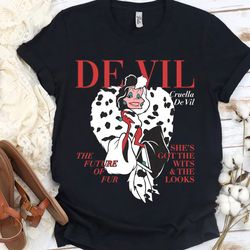 disney villains cruella de vil magazine cover tshirt,100 dalmatians,magic kingdom tee, disneyland family matching shirts