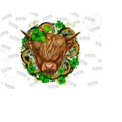 st. patrick's day highland cow png sublimation design,st. pat cow png,patricks day cow png,st patricks day png,patricks cow png,highland cow