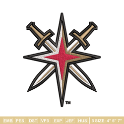 vegas golden knights logo embroidery, nhl embroidery, sport embroidery, logo embroidery, nhl embroidery design