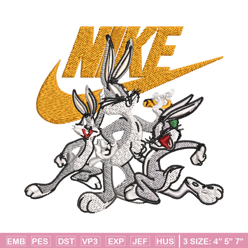 Rabbit cartoon Nike Embroidery design, cartoon Embroidery, Nike design, Embroidery file, logo shirt, Instant download..jpg