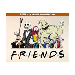 jack sally and friends png, horror friends png, horror characters png, horror halloween png, halloween friends png, instant download