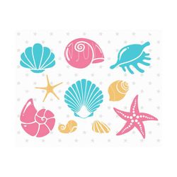 sea shells svg file sea shells svg sea life svg starfish svg sea star svg mermaid svg mermaid shells svg silhouette vector cut files cricut