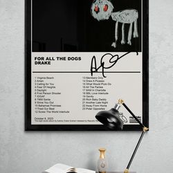 drake for all the dogs poster white, drake album poster, hypebeast ovo poster, digital download.jpg
