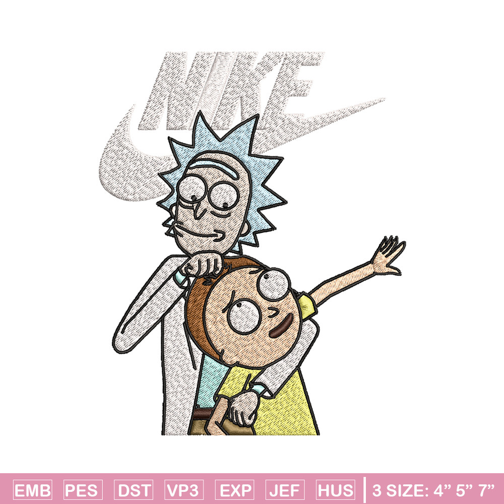 Rick and Morty Just Rick It Embroidery design, Cartoon Embroidery, Logo Nike design, Embroidery file, Instant download..jpg