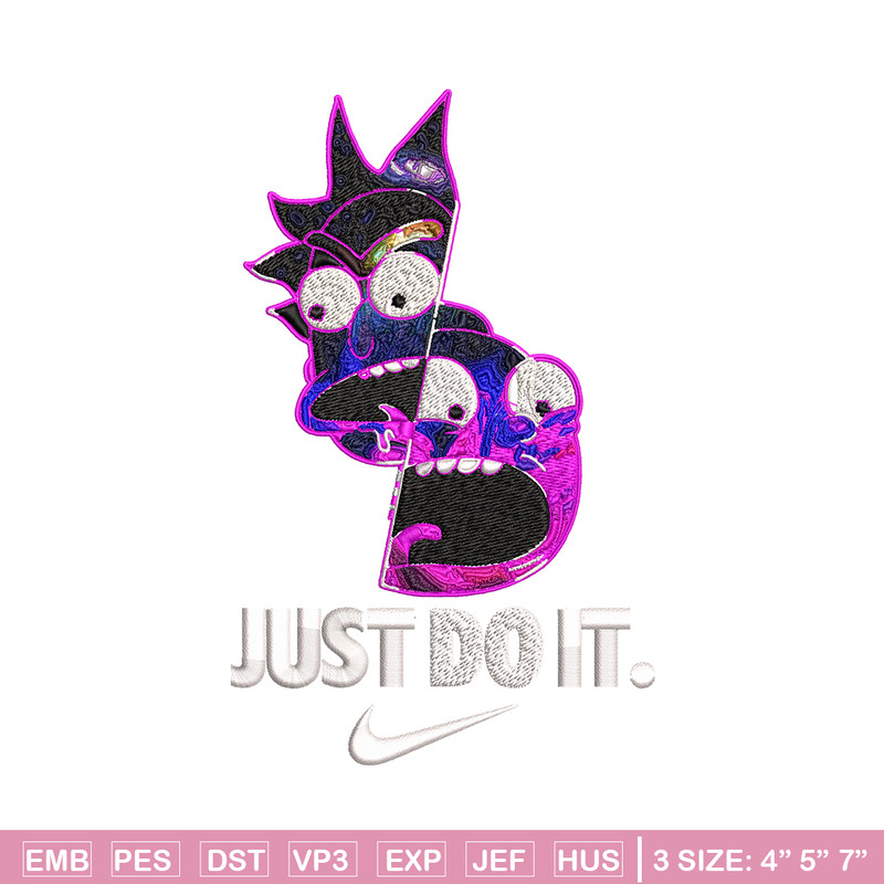 Rick and Morty x Just Rick It Embroidery design, Cartoon Embroidery, Logo Nike design, Embroidery file, Instant download.jpg