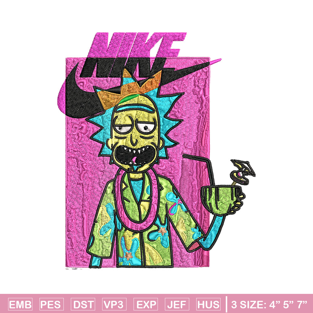 Rick and Morty x Just Rick It Embroidery design, Cartoon Embroidery, Nike design, Embroidery file, Instant download..jpg
