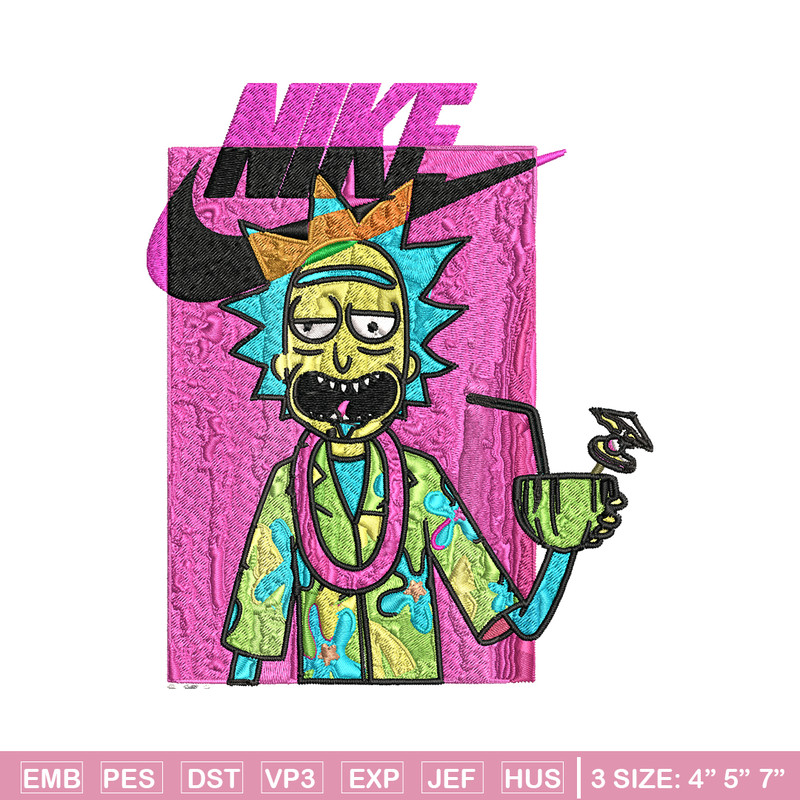 Rick and Morty x Just Rick It Embroidery design, Cartoon Embroidery, Nike design, Embroidery file, Instant download..jpg