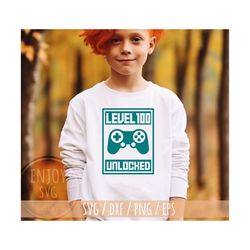 100 days of school svg, level 100 svg, 100 days svg, 100 days of school svg, school svg, 100 days unlocked svg, silhouette svg, level 100