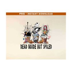 nightmare before christmas png, dead inside but spiced png, jack and sally png, creepy dead inside png, horror friends png, instant download