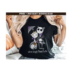 nightmare before christmas png, we're simple mean to be png, jack and sally png, cat halloween png, halloween couple png, instant download