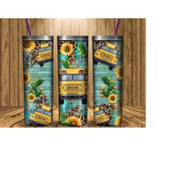 western floral school bus leopard cowhide tumbler png 20oz skinny tumbler design,school tumbler png,turquoise tumbler,cowhide school tumbler