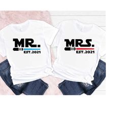 star wars mr. and mrs. est 2021 shirt, star wars jedi shirt sweatshirt hoodie, star wars tee, star wars wedding tee, sta