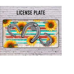 horseshoe serape license plate,western horseshoe license plate png, western license plate png, horseshoe png,sunflower png, digital download