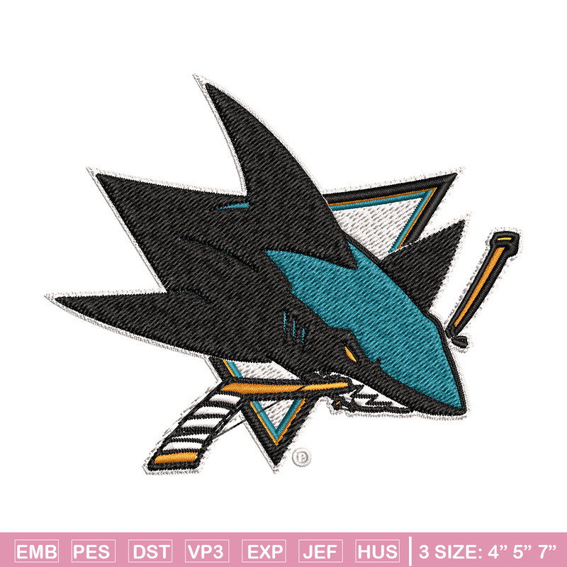 San Jose Sharks logo Embroidery, NHL Embroidery, Sport embroidery, Logo Embroidery, NHL Embroidery design..jpg
