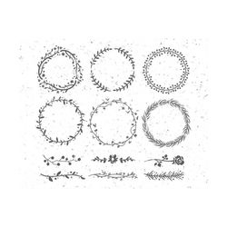 floral frame svg, floral wreath svg, flower monogram frame svg, floral border svg, flower wreath svg, wedding frame svg, floral circle frame