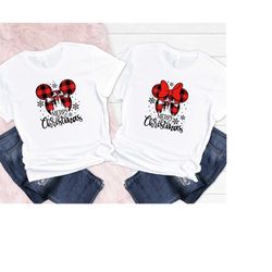 mickey minnie caste shirt hoodie sweatshirt, disney mickey and minnie plaid head shirt, disney merry christmas tee, mick