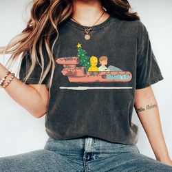 star wars holiday luke & c3po christmas tree run tshirt, star wars droids christmas shirt, star wars disneyland christma
