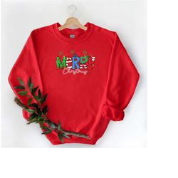 merry christmas shirt, cute christmas family shirt, holiday sweatshirt hoodie santa hat christmas shirt, santa deer shir