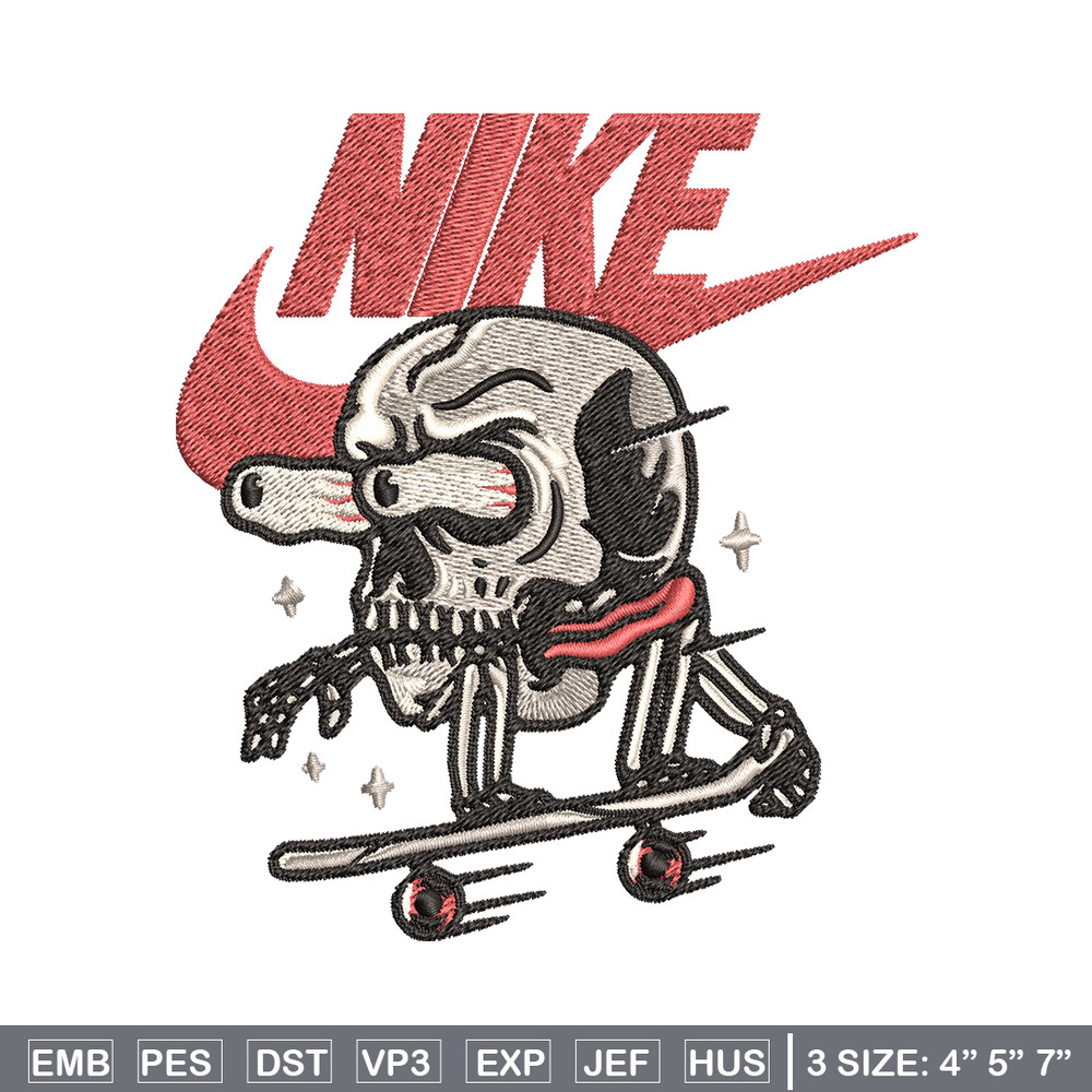 Skull funny Nike Embroidery design, Skull funny Embroidery, Nike design, Embroidery file, logo shirt, Instant download..jpg