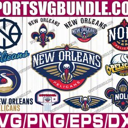 bundle 26 files new orleans pelicans basketball team svg, new orleans pelicans svg, nba teams svg, nba svg, png, dxf