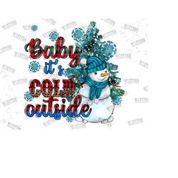 Western Baby It's Cold Outside Png Sublimation Design, Winter Png, Baby It's Cold Png, Holiday Png, Snowflake Png, Digital Download