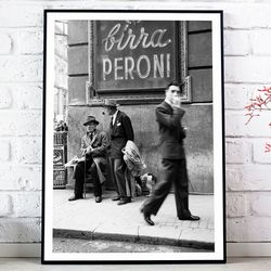 Men in a Street of Napoli, Italy Vintage Photo Poster - Art Deco, Canvas Print, Gift Idea, Print Buy 2 Get 1 Free.jpg