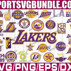 bundle 34 files lakers baseball team svg, lakers svg, nba teams svg, nba svg, png, dxf, eps, instant download