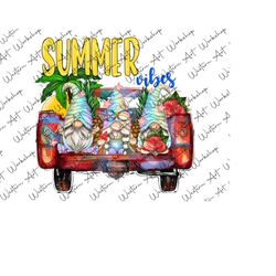summer vibes truck gnomes fruit sublimation png, summer truck gnomes  sublimation png file, summer truck png, summer sublimation design