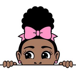 afro puff bow girl peekaboo svg, black man svg, afro man svg, afro woman svg, black man svg, afro lady svg-2